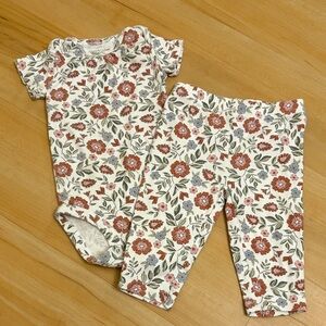 $1 Floral Baby Onesie and Pants Set